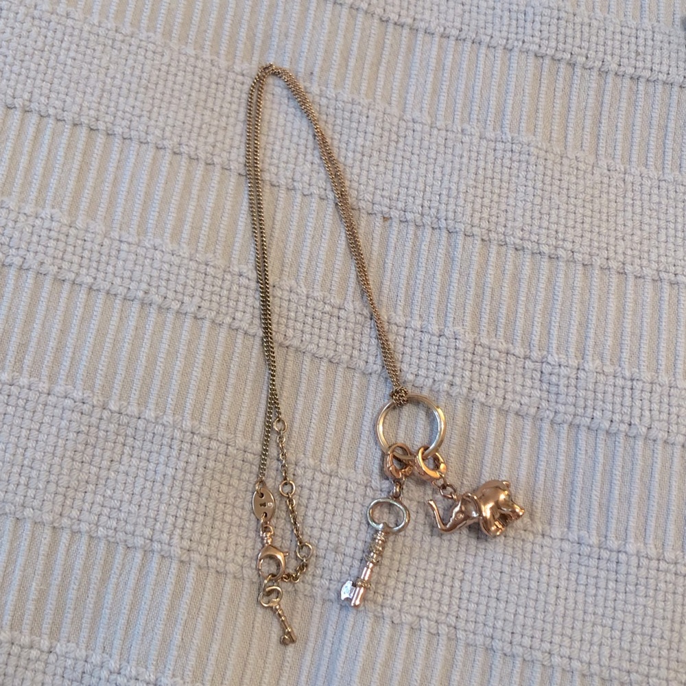 Fossil Rose Gold Charm Necklace